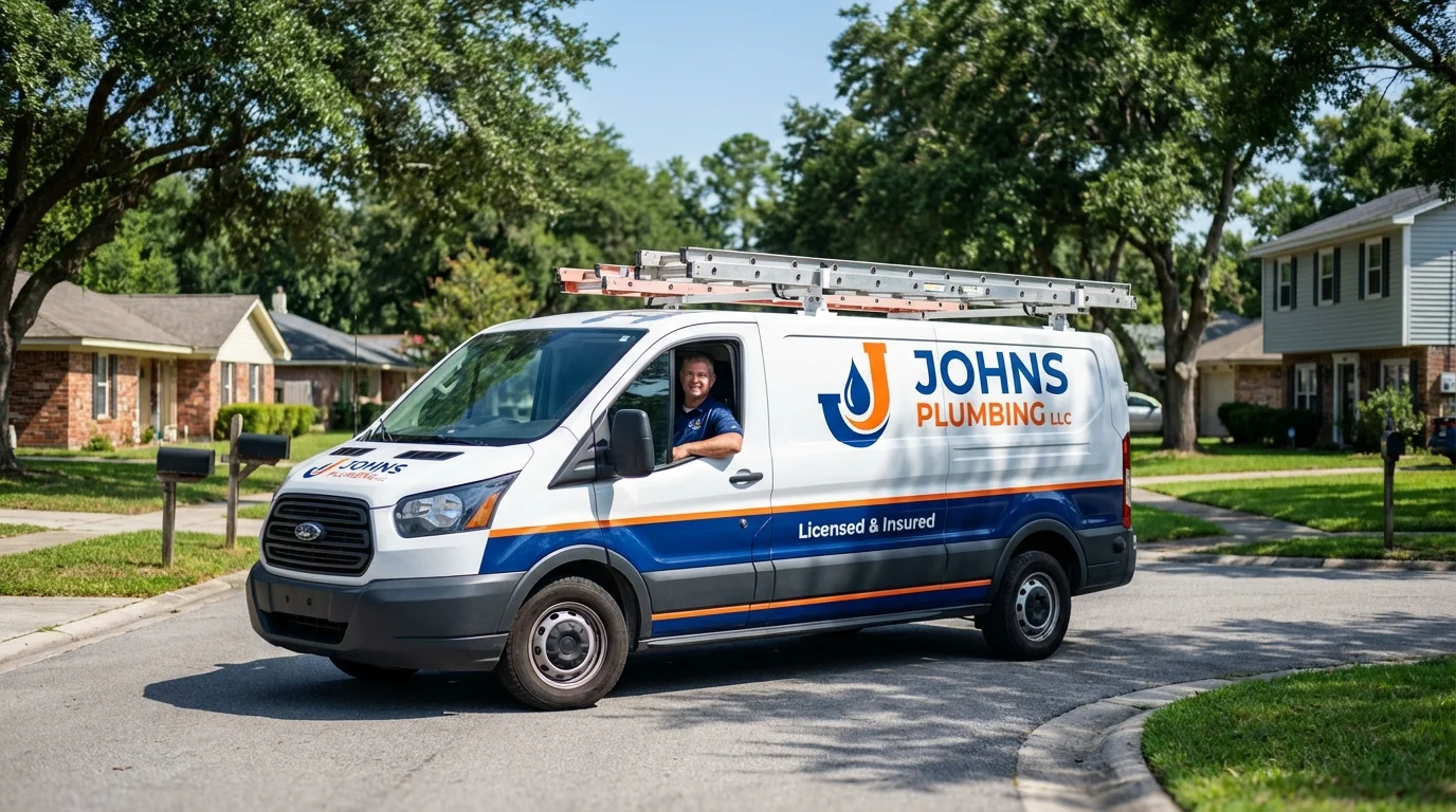 Johns Plumbing LLC service van in Holdrege, NE