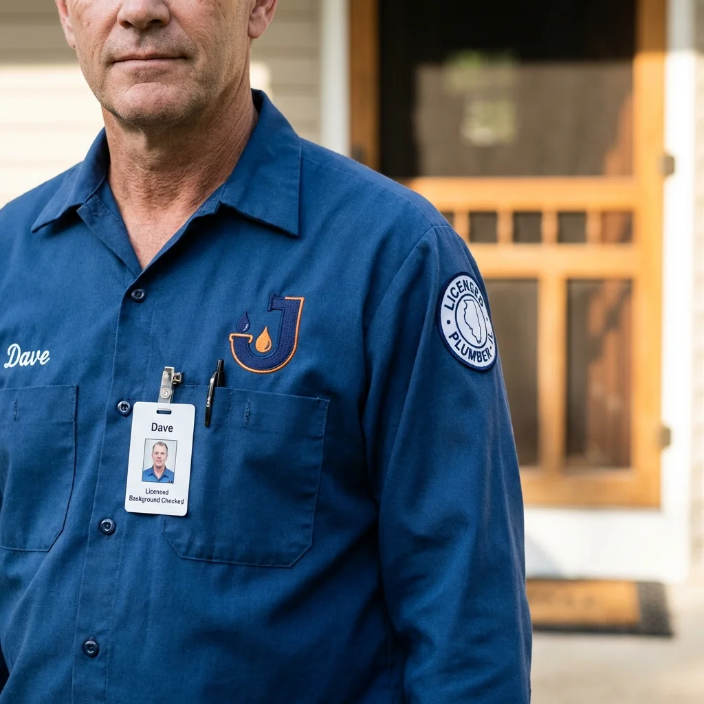 Licensed plumber showing ID badge in Holdrege, NE