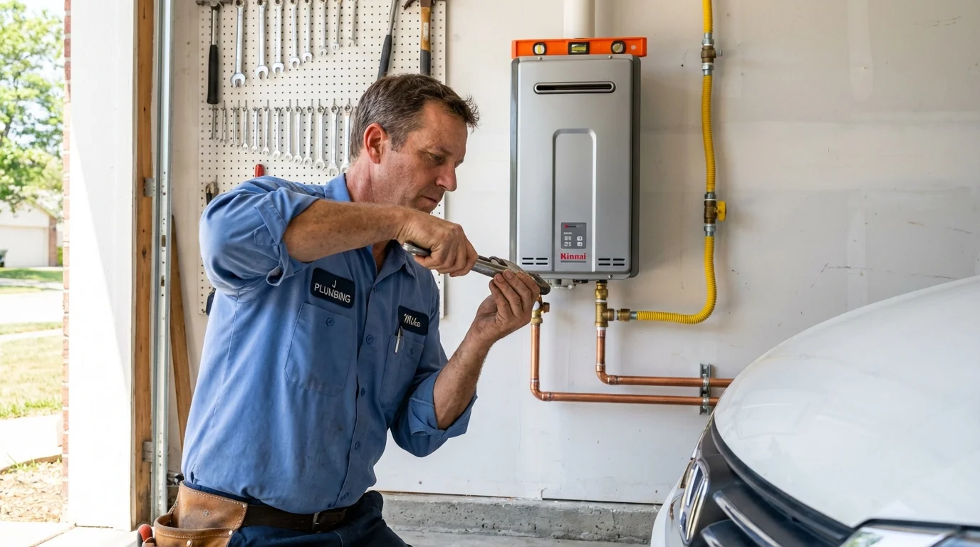 Tankless water heater installation by a Johns Plumbing LLC plumber in Holdrege